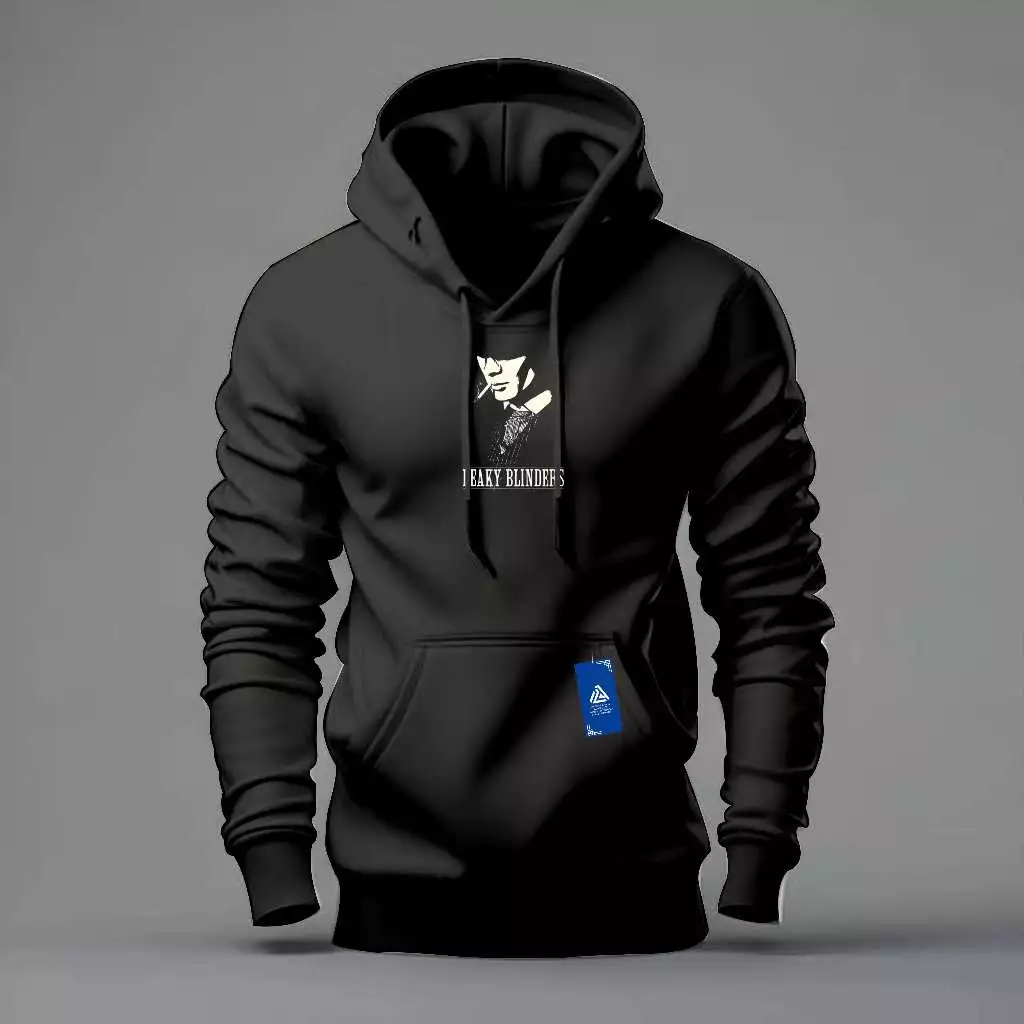 PEAKY hoodie jumper black simple sweater for men and women - Image 3