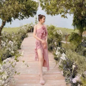 One Shoulder Flare Dress