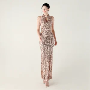 Luxurious Sequin Mermaid Evening Gown – Sleeveless, Glamorous & Elegant