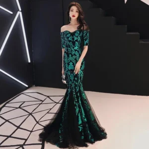 Elegant One-Shoulder Mermaid Evening Gown